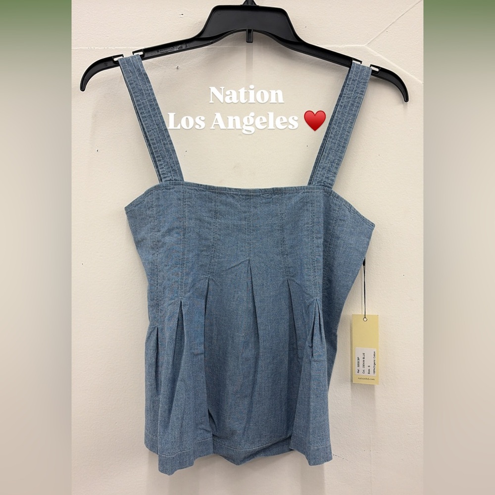 Nation LTD Blue Denim Top